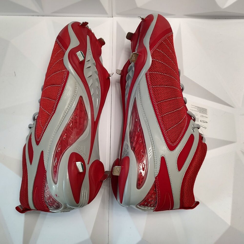 Adidas Mens Baseball Cleat 15 Red Gray AST TR Howard Mid Metal Softball Sport - Picture 10 of 10